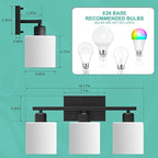 Black Bathroom Light Fixtures Over Mirror, Rustproof Vanity Lights - Image 3