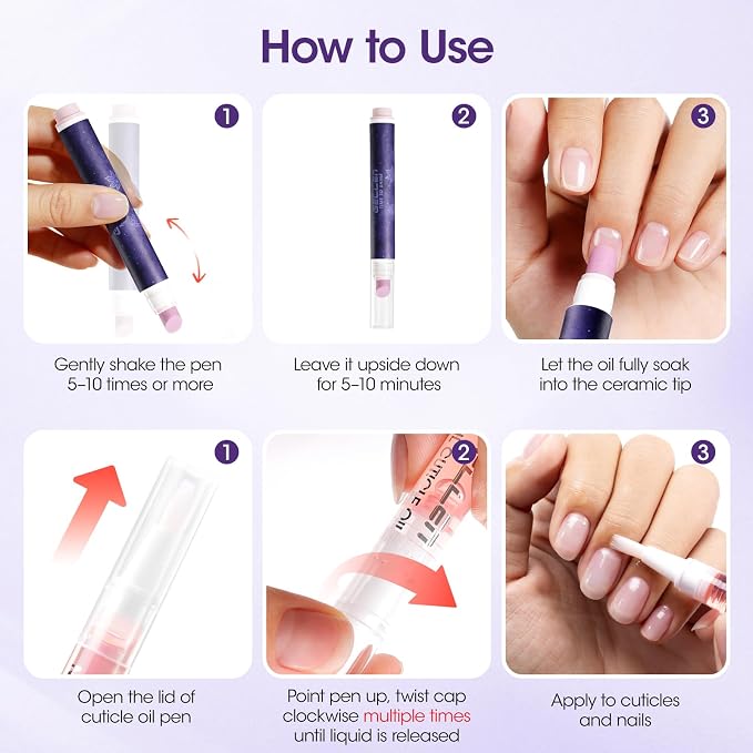 Gellen Ceramic Cuticle Oil Pusher Pen, 2-in-1 Cuticle Care Set - Image 9