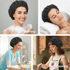 Shower Cap for Women Reusable Waterproof, Large Bath Cap - Image 6