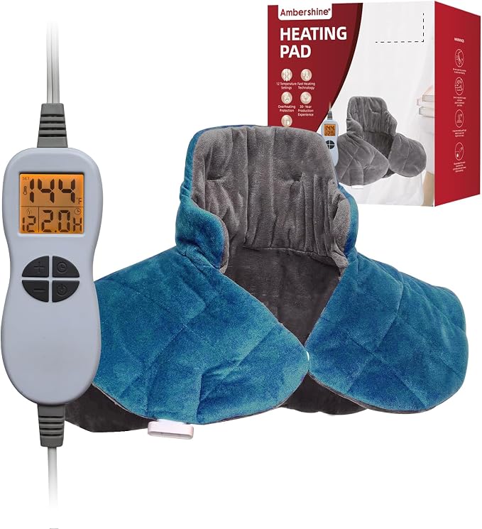 Ambershine 19''x24'' Weighted Neck & Shoulder Heating Pad, 2.5lbs by Ambershine