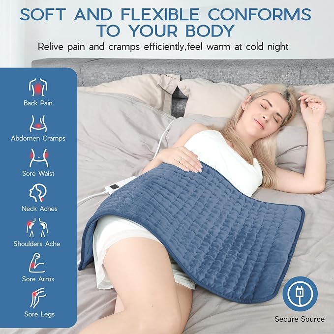 Large Heating Pad for Back Pain Relief, Electric Heating Pad for Neck and - Image 3