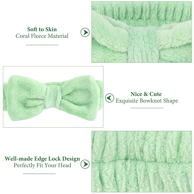 Ondder Green Spa Terry Cloth Skincare Headbands - Image 2