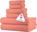 CASA COPENHAGEN Waffle 6Pcs 100% Egyptian Cotton Large Designer Towels Gift by CASACOPENHAGEN