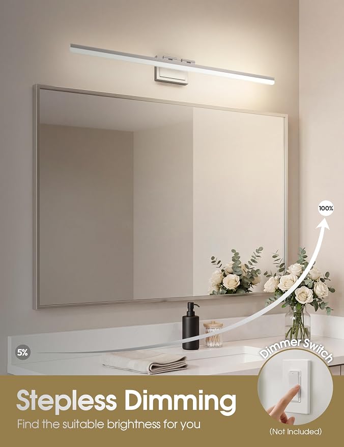 VOLISUN Modern Bathroom Vanity Light 39.4 inch, 34W Dimmable 5CCT Led Bathroom - Image 4