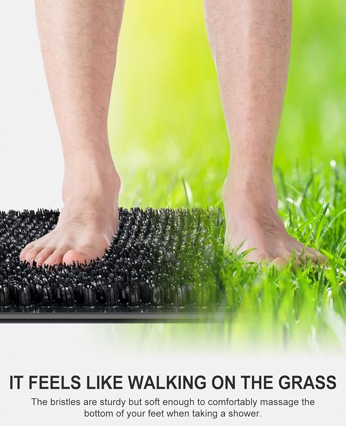 OTHWAY Non Slip Grassy Bathtub Mat : 25.6X13.4 inches Sturdy But Soft Bath - Image 5