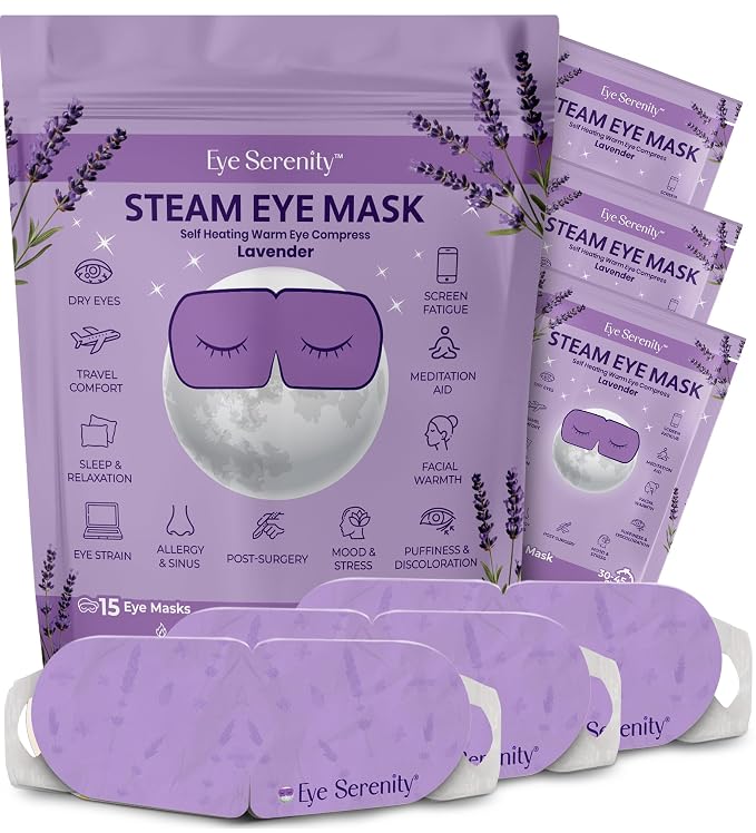 Eye Serenity Steam Eye Mask, Heated Eye Mask, Self Heating Warm Compress by LureEssentials