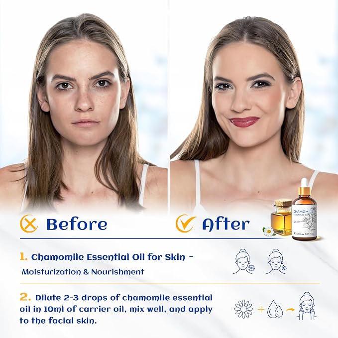 HIQILI 30ML Chamomile Essential Oil, Pure & Natural Chamomile Oil - Image 2