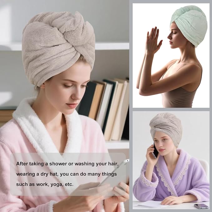 Microfiber Hair Drying Towel Wrap - Image 6