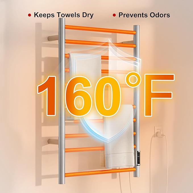 Heated Towel Racks for Bathroom, Wall Mounted Electric Towel Warmer Racks - Image 3