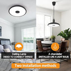 Black Waterproof LED Flush Mount Ceiling Light Fixture, - Image 6