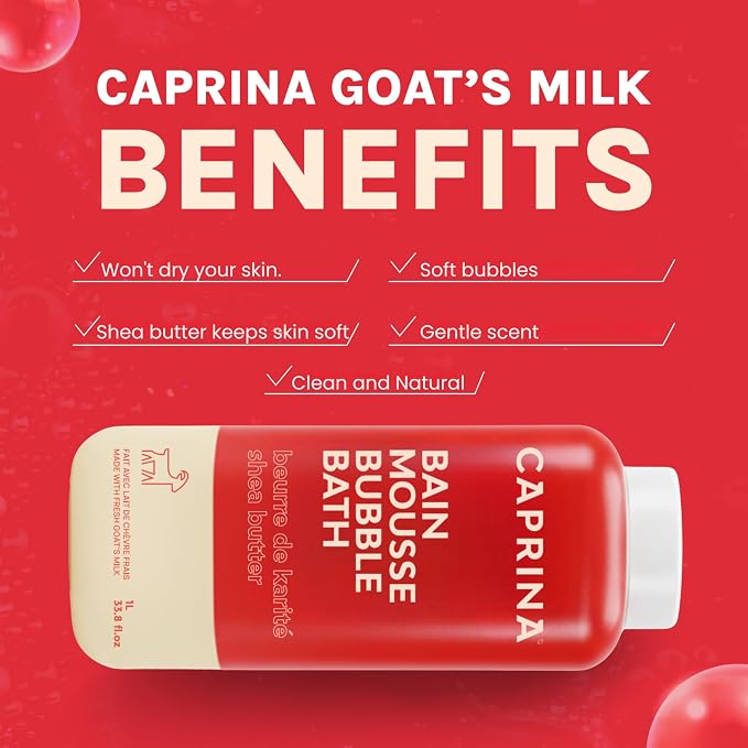 Caprina Fresh Goat’s Milk Bubble Bath, Hydrating Relaxing Foam Bath, - Image 4