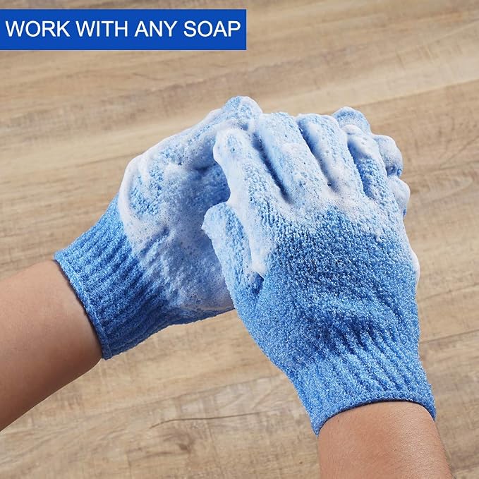 10 Pairs Exfoliating Gloves, Made of 100% Nylon, 10 Colors Double Sided - Image 2