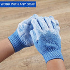 10 Pairs Exfoliating Gloves, Made of 100% Nylon, 10 Colors Double Sided - Image 2