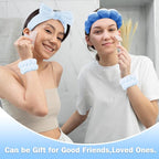 Zkptops 6Pcs Spa Headband for Washing Face Wristbands Set Women Bubble Makeup - Image 2