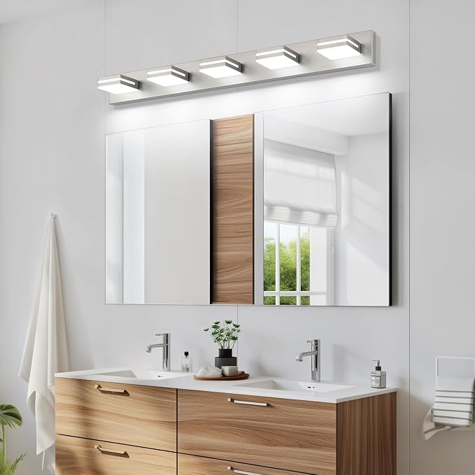 SineRise LED Modern Bathroom Vanity Light Fixtures, Brushed Nickel Modern - Image 8