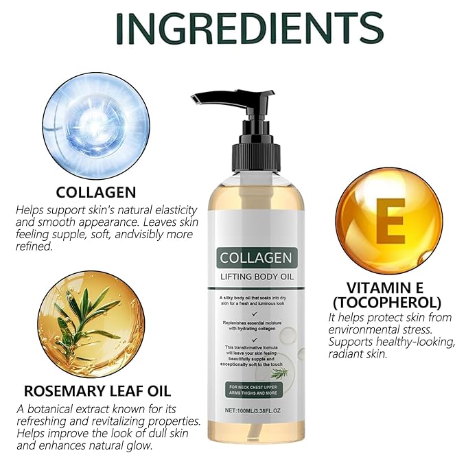 2 Pcs Collagen Lifting Body Oil, Advanced Hydrating Collagen Oil - Image 2