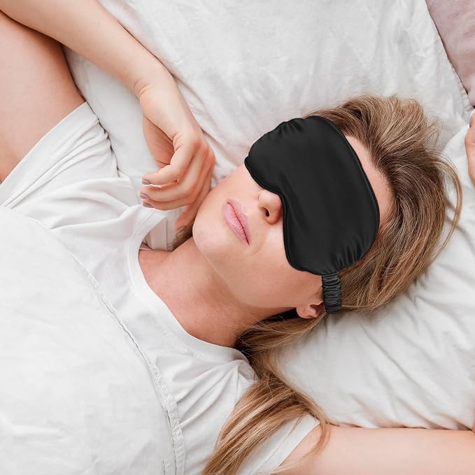 Silk Sleep Eye Mask 4 Pack Mulberry Silk Sleep Mask Eye Cover Blindfold - Image 6