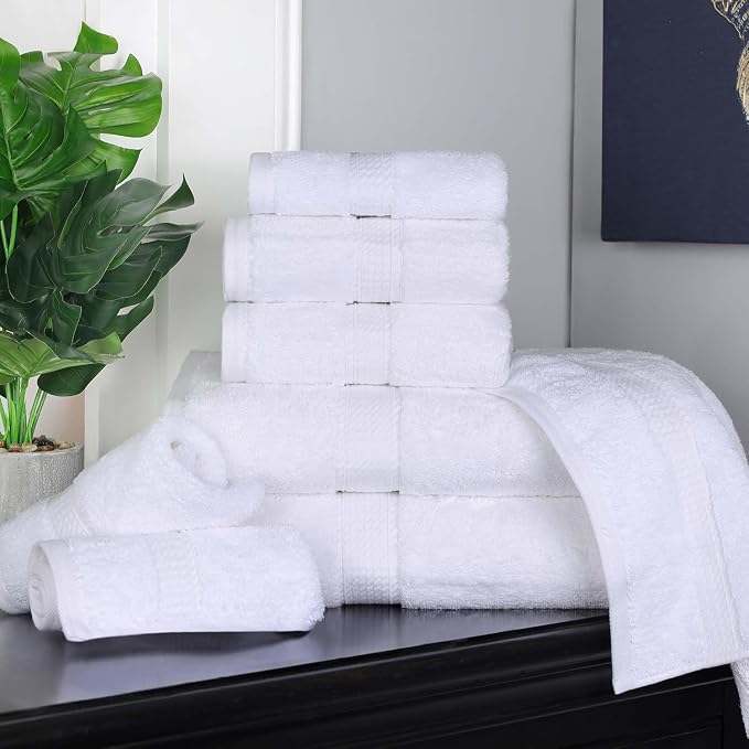 SUPERIOR Egyptian Cotton Pile 8 Piece Towel Set, Includes 2 Bath, 2 Hand - Image 7