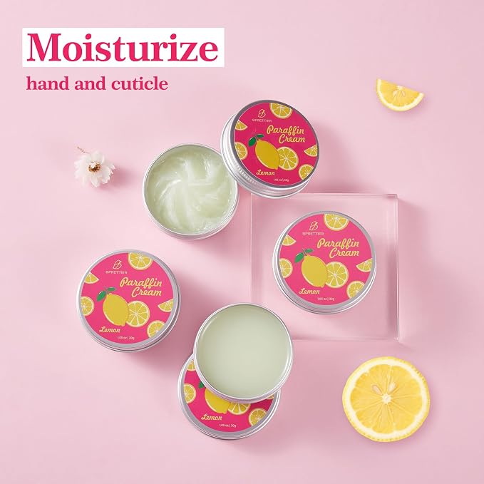 Cold Paraffin Wax Cream for Hands and Feet, Shea Butter Cuticle Balm, Lemon - Image 2