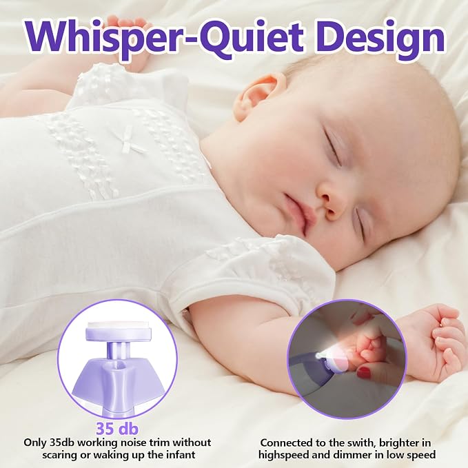 Qunlions life Baby Nail Trimmer Electric, 6 in 1 Rechargeable Baby Nail - Image 6