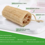 Natural Loofah Sponge, METLUCK 6 Pack Organic Real Loofah Exfoliating Body - Image 3
