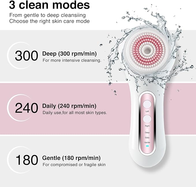 UMICKOO Electric Facial Cleansing Brush, 2-Way Rotating Face Scrubber - Image 4
