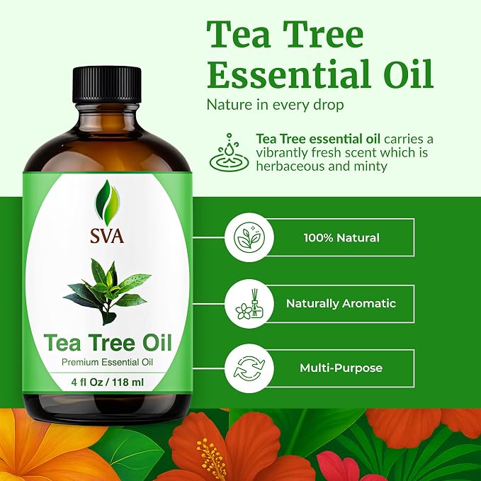 SVA Tea Tree Essential Oil – 4 Fl Oz – 100% Natural Tea Tree Oil - Image 2