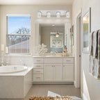 Brushed Nickel 4-Light Vanity Light, Crystal Bubble Glass - Image 2