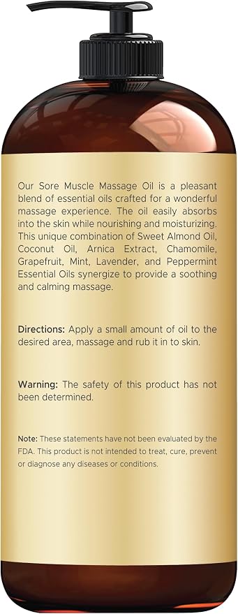 Handcraft Blends Sore Muscle Massage Oil 8 Fl Oz - Image 2
