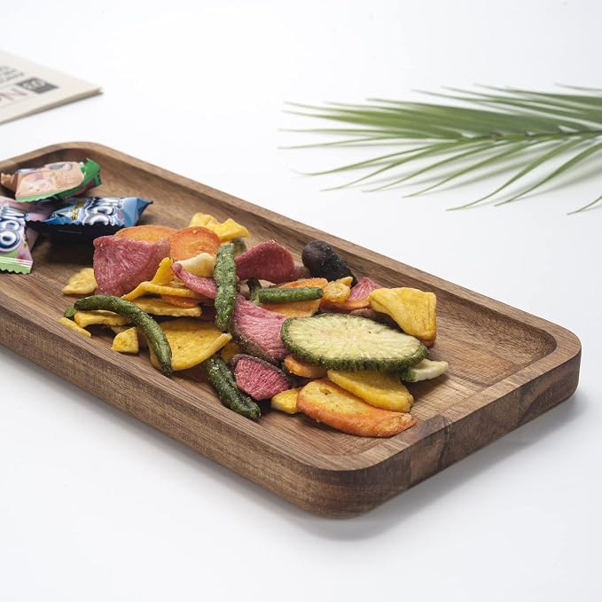 Bathroom Vanity Tray, Acacia Wood Counter Tray, Toilet Tank Tray, Appetizer - Image 5