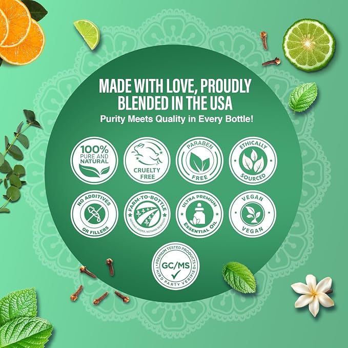 GuruNanda Essential Oil Blends – 6 Pack, Breathe Easy, Tranquility, Relaxation - Image 10