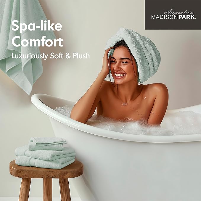 Madison Park 800GSM Bath Sheet Towel Oversized 34" x 68" 2 Pack 100% Cotton - Image 5