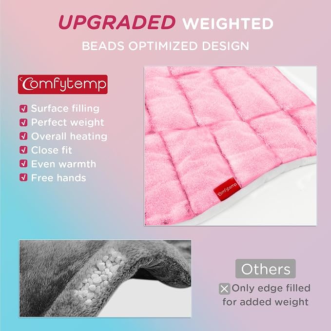Comfytemp Heating Pad for Neck and Shoulders and Back, 2.6lb Weighted Electric - Image 3
