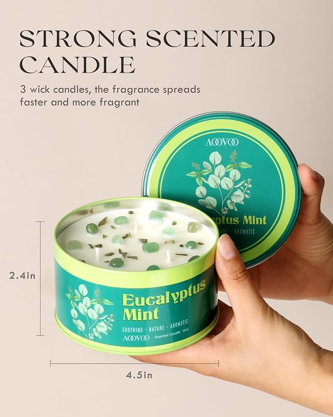AOOVOO Eucalyptus Mint Candle for Relaxation - Image 7