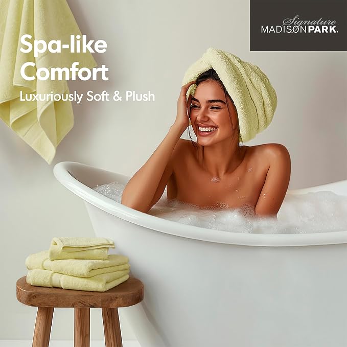 Madison Park 800GSM Bathroom Towel Set of 8 100% Cotton Bath Towel Set - Image 5