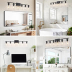 6 Light Bathroom Light Fixtures Black Vanity Light Over Mirror Modern Farmhouse - Image 5