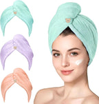 3 Pack Microfiber Hair Towel Wrap by YHPDYL