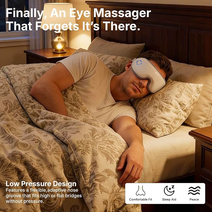 Eye Massager with Heat, Dry Eyes, Eye Strain, Dark Circles, Rechargeable - Image 4
