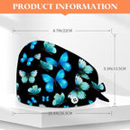 Adjustable Scrub Cap with Buttons & Sweatband, Working Hat with Elastic Tie Back - Image 3