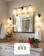 4-Light Bathroom Light Fixture, HWH 32 Inch Vanity Lights Over Mirror, Modern - Image 7