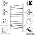 HEATGENE Towel Warmer Wall Mount Electric Plug-in/Hardwired Heated Towel Rack - Image 2