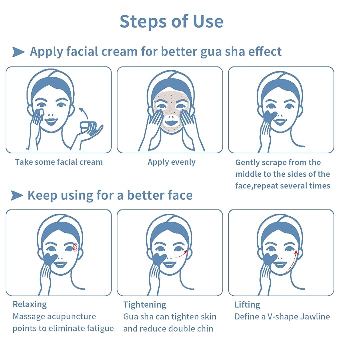 Gua Sha Facial Tools, Jade Guasha Tool - Image 4
