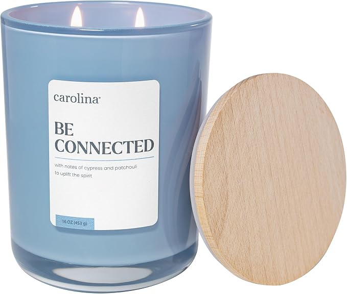 Carolina Be Connected Scented Candle, 16 oz Cypress & Patchouli Scented by CAROLINA