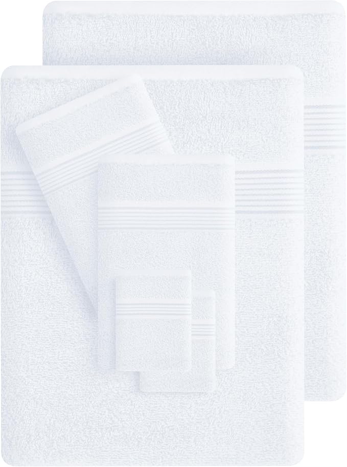 Belizzi Home 100% Cotton Towel Set, Contains 6 Soft Bath Towel, 6 Hand Towels - Image 3