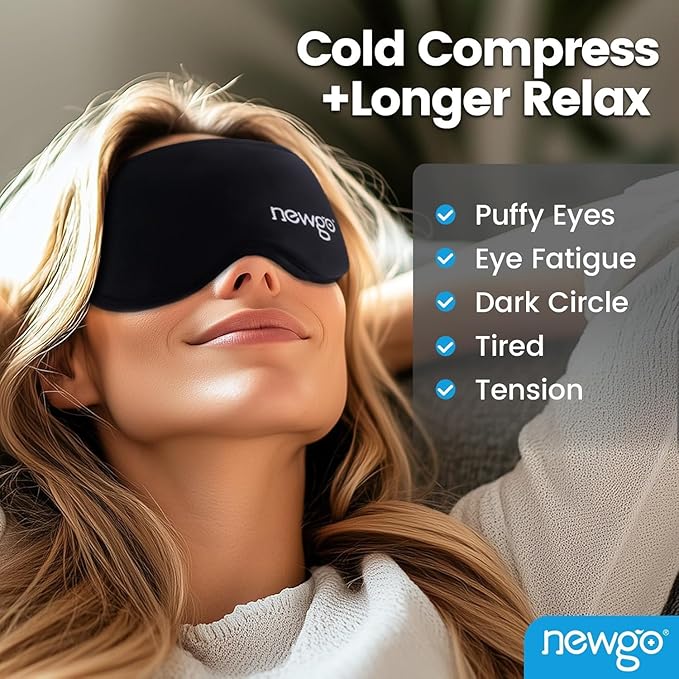 NEWGO 3D Cooling Sleep Mask, Weighted Cooling Gel Eye Mask - Image 3