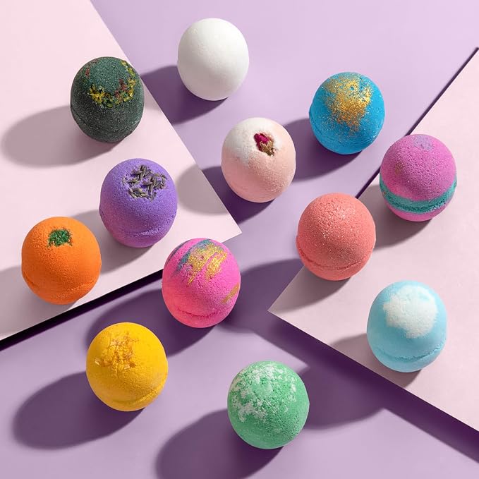 LifeAround2Angels Bath Bombs Gift Set 12 USA made Fizzies, Shea & Coco Butter - Image 6