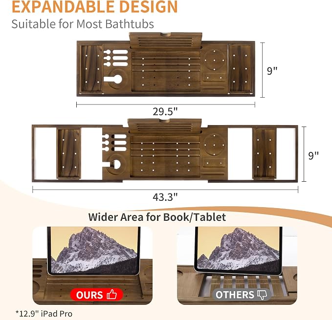 Luxury Teak Bathtub Tray - Image 4