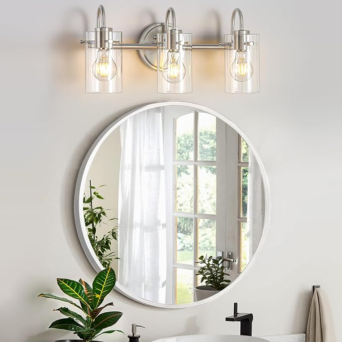 3 Lights Vanity Light Fixture, Brushed Nickel Bathroom Wall Sconces, Modern - Image 4