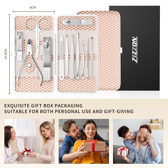 ZIZZON Professional Nail Care kit Manicure Grooming Set - Image 7
