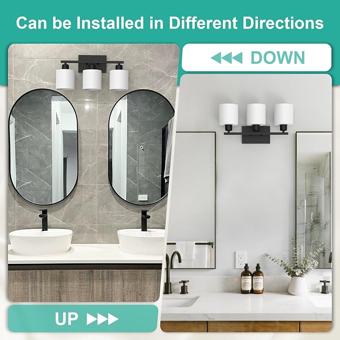 Black Bathroom Light Fixtures Over Mirror, Rustproof Vanity Lights - Image 4